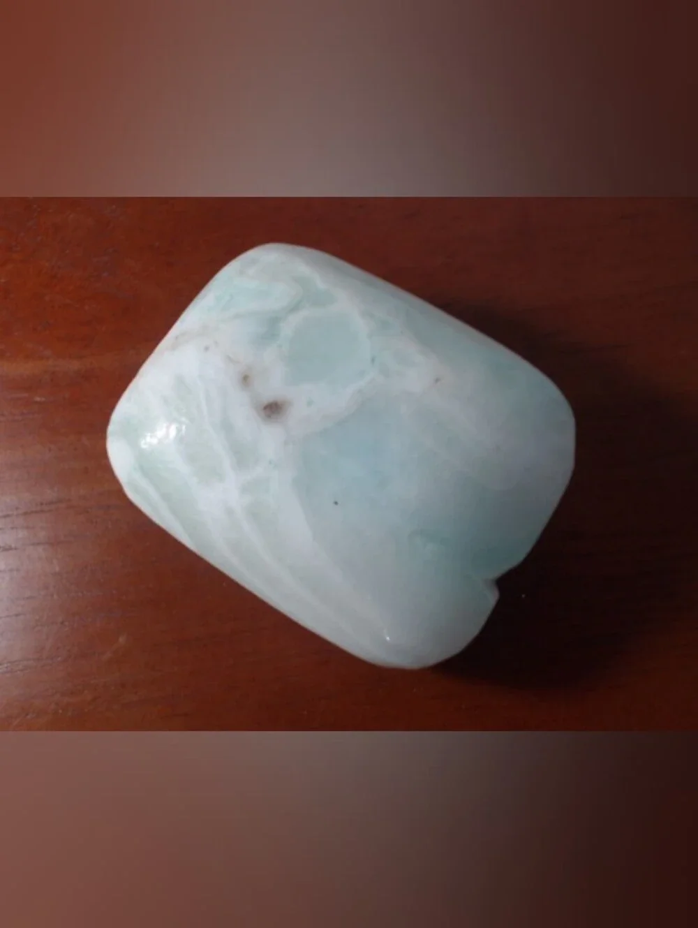 Polished Light Green Calcite Crystal Palm Stone